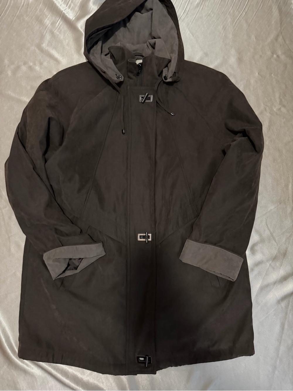 St. John's Bay Vintage Women's Brown Hooded Utility Jacket Size Medium